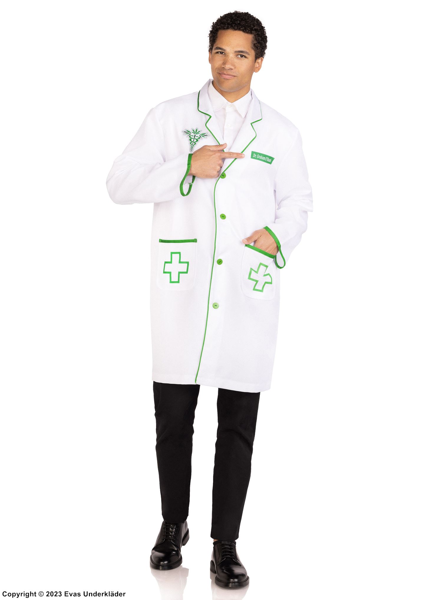 Doctor, costume jacket, long sleeves, pockets, buttons